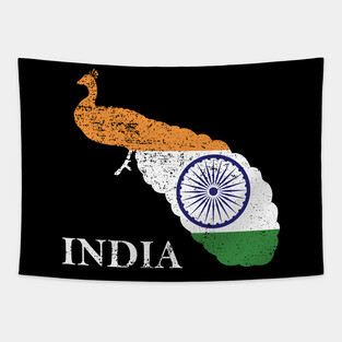 India Peacock Flag Tapestry