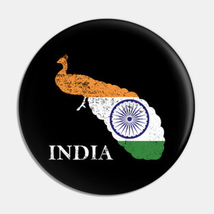 India Peacock Flag Pin