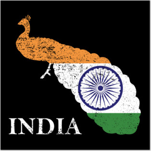 India Peacock Flag Posters and Art