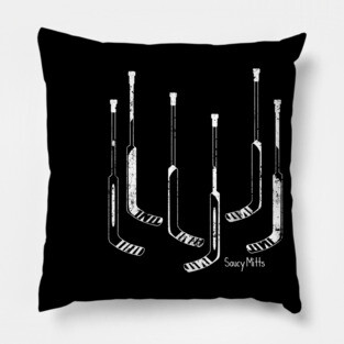 White Hockey Goalie Sticks Pillow
