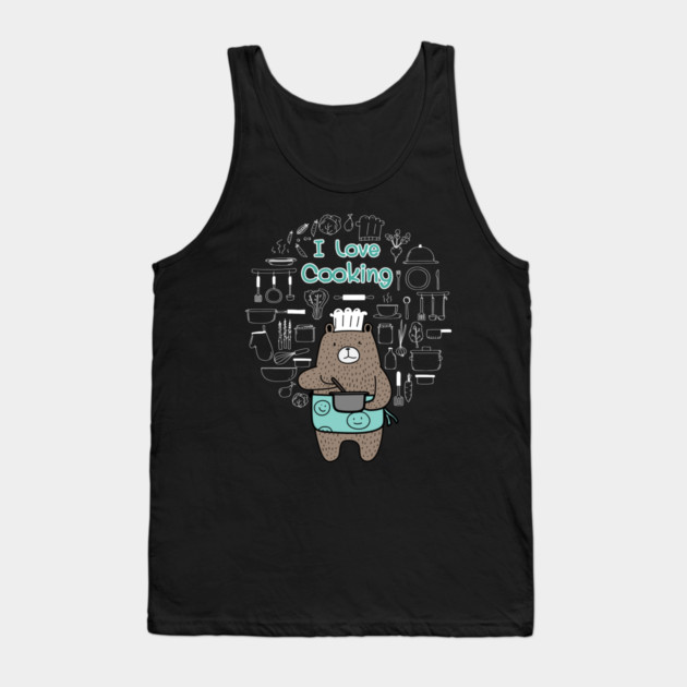 I Love Cooking! Dad Bear T-Shirt Father's Day Tee Shirt Gift Tank Top by creative