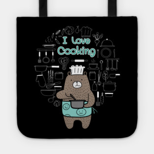 I Love Cooking! Dad Bear T-Shirt Father's Day Tee Shirt Gift Tote