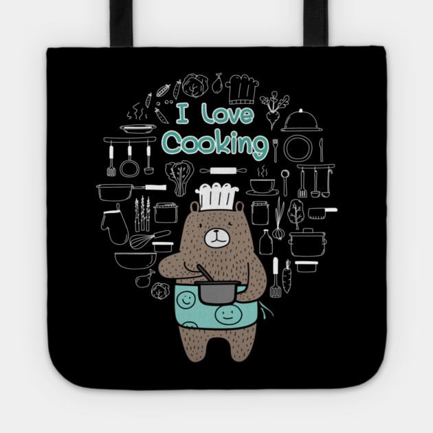 I Love Cooking! Dad Bear T-Shirt Father's Day Tee Shirt Gift Tote by creative