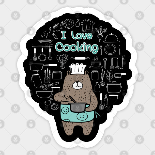 I Love Cooking! Dad Bear T-Shirt Father's Day Tee Shirt Gift Sticker by creative