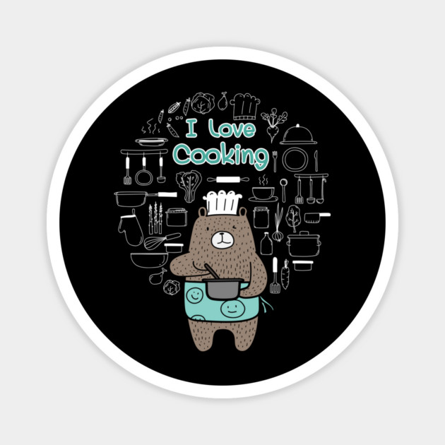 I Love Cooking! Dad Bear T-Shirt Father's Day Tee Shirt Gift Magnet by creative