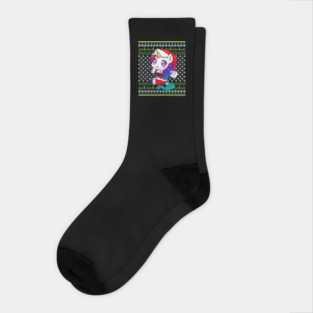 Unicorn Ugly Christmas Sweater Funny Humor Socks