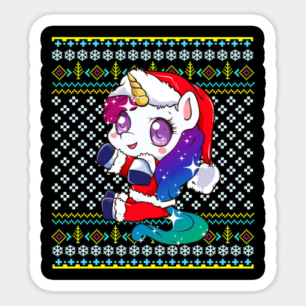 Unicorn Ugly Christmas Sweater Funny Humor Magnet by creative