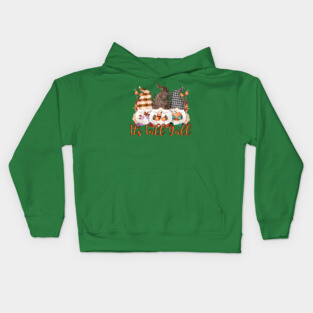 Fall Plaid Gnomes Kids Hoodie