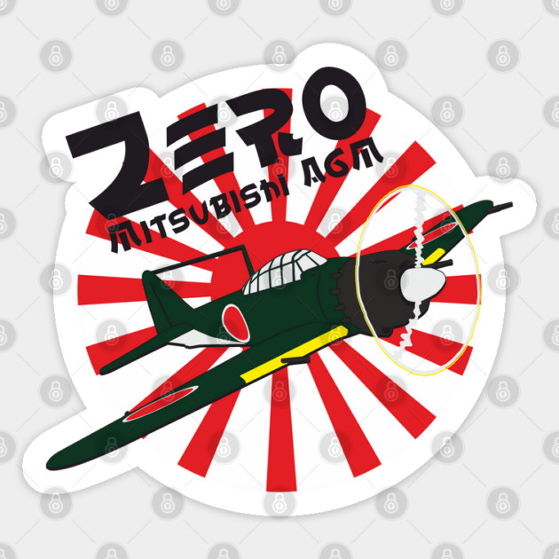 Japanese Mitsubishi A6M ZERO fighter jet - Fighter Jet - Sticker