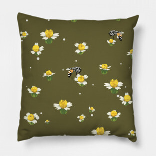 Natural Life Bumble Bee Pattern Pillow
