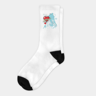 Women's Hockey Player Tattoo Style Socks