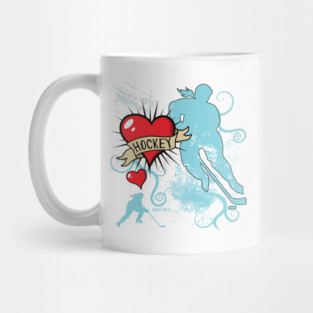 Women's Hockey Player Tattoo Style Mug