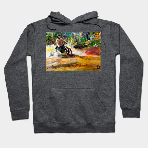Mountain bike Splash – Motocycle Trail Painting Tee Hoodie by DonWillisJrArt