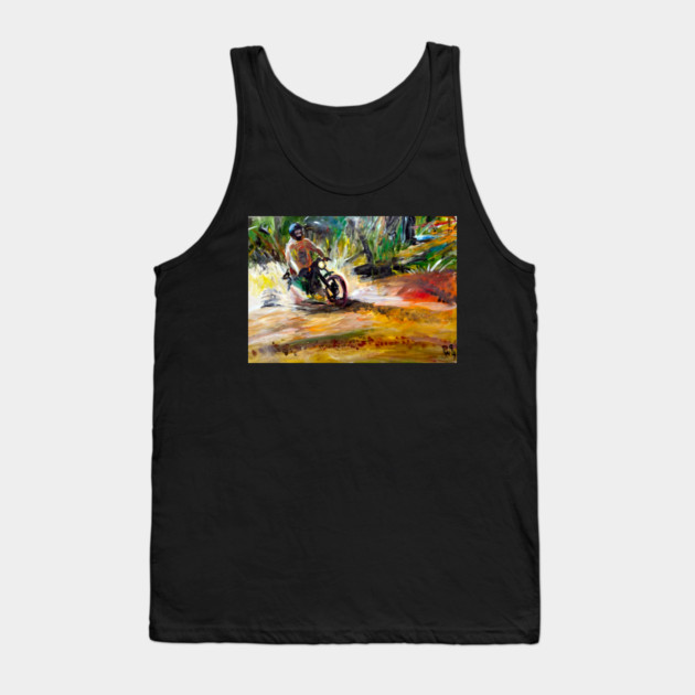 Mountain bike Splash – Motocycle Trail Painting Tee Tank Top by DonWillisJrArt