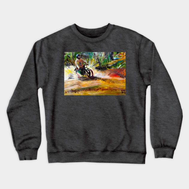 Mountain bike Splash – Motocycle Trail Painting Tee Crewneck Sweatshirt by DonWillisJrArt