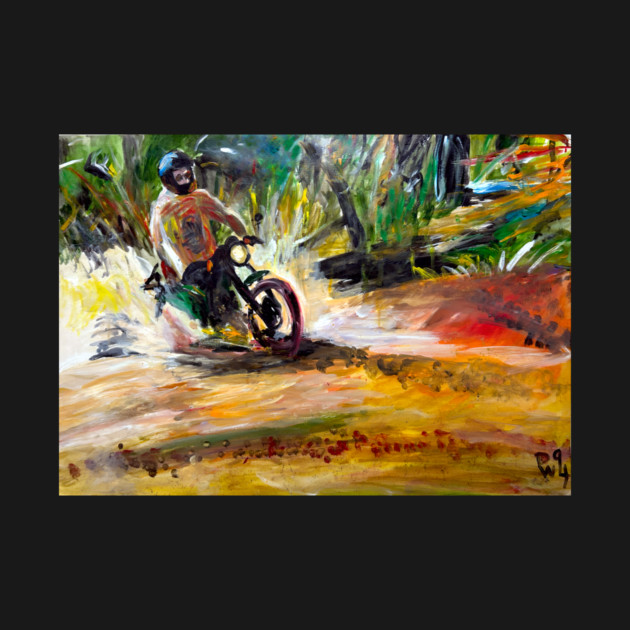 Mountain bike Splash – Motocycle Trail Painting Tee by DonWillisJrArt