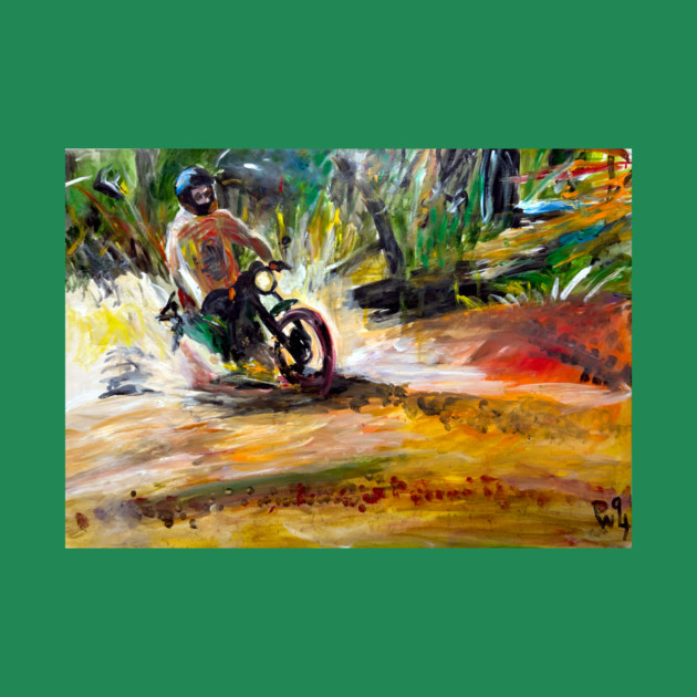 Mountain bike Splash – Motocycle Trail Painting Tee by DonWillisJrArt