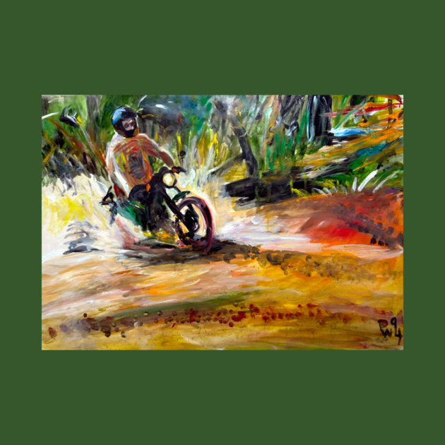 Mountain bike Splash – Motocycle Trail Painting Tee by DonWillisJrArt