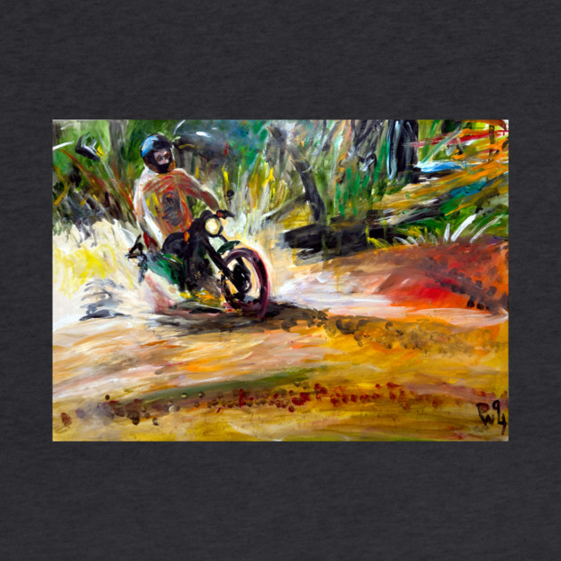 Mountain bike Splash – Motocycle Trail Painting Tee by DonWillisJrArt