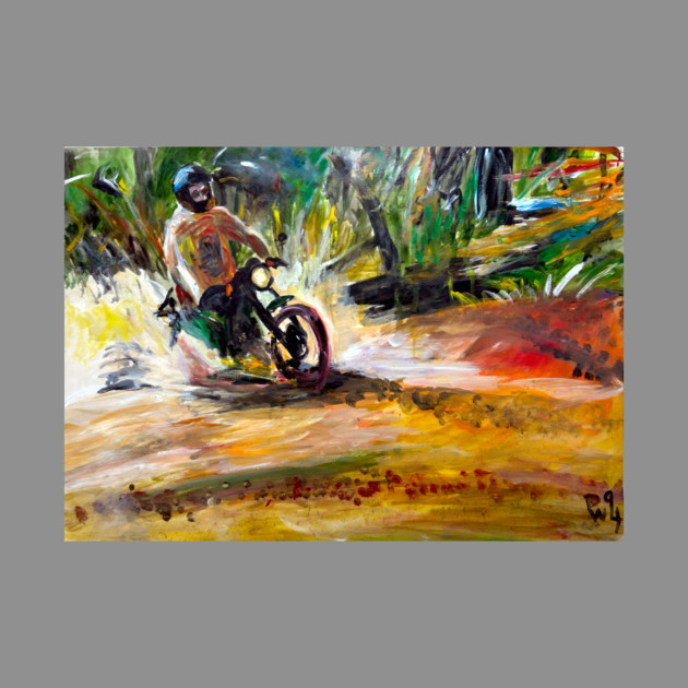 Mountain bike Splash – Motocycle Trail Painting Tee by DonWillisJrArt