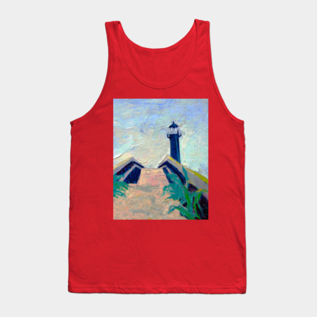 Tybee Island GA Lighthouse – Impressionist Coastal Painting Tank Top by DonWillisJrArt