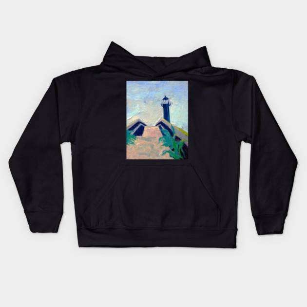 Tybee Island GA Lighthouse – Impressionist Coastal Painting Kids Hoodie by DonWillisJrArt