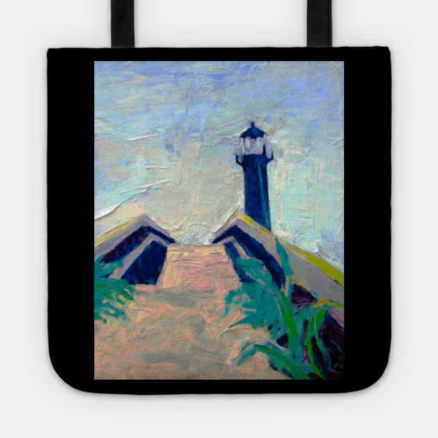 Tybee Island GA Lighthouse – Impressionist Coastal Painting Tote by DonWillisJrArt