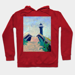 Tybee Island GA Lighthouse – Impressionist Coastal Painting Hoodie
