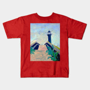 Tybee Island GA Lighthouse – Impressionist Coastal Painting Kids T-Shirt