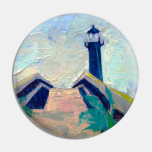 Tybee Island GA Lighthouse – Impressionist Coastal Painting Pin