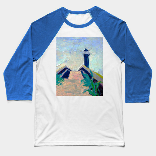 Tybee Island GA Lighthouse – Impressionist Coastal Painting Baseball T-Shirt by DonWillisJrArt