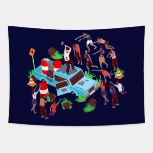 Zombie Attack Tapestry