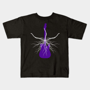 Purple Electric Lightning Guitar Kids T-Shirt
