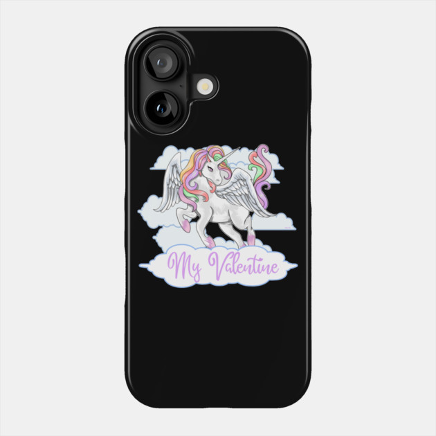 My Valentine Unicorn T-Shirt Phone Case by creative