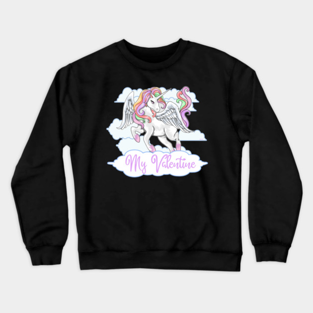My Valentine Unicorn T-Shirt Crewneck Sweatshirt by creative