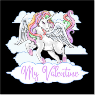My Valentine Unicorn T-Shirt Posters and Art