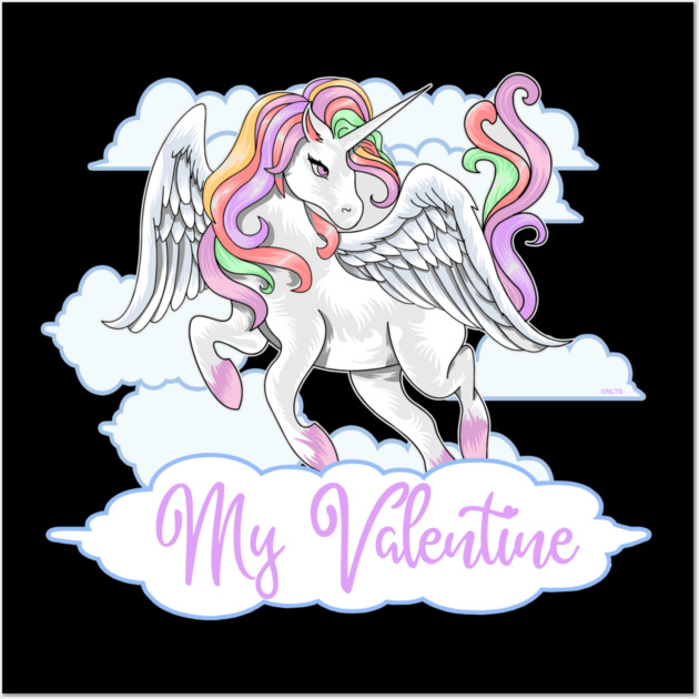 My Valentine Unicorn T-Shirt Wall Art by creative