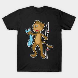 Monkey Angler Fish Fishing T-Shirt