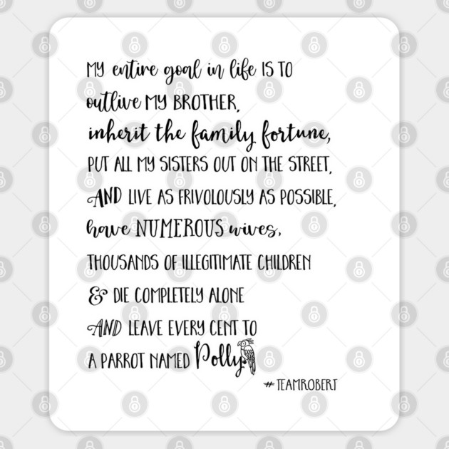 Team Robert Parrot Quote Sticker by Stars Hollow Mercantile