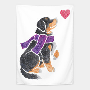 Watercolour Bernese Mountain Dog Tapestry