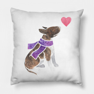 Watercolour Bull Terrier Pillow
