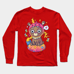 bear moody pot honey cartoon Long Sleeve T-Shirt