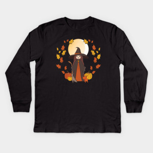 Halloween Autumn Cheeky Witch® Kids Long Sleeve T-Shirt