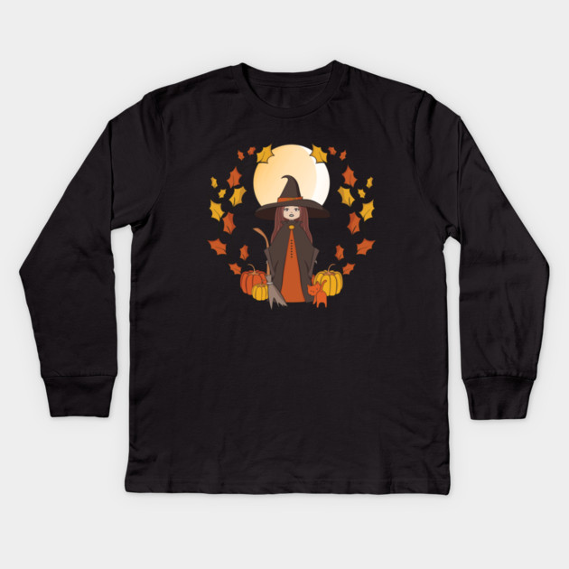 Halloween Autumn Cheeky Witch® Kids Long Sleeve T-Shirt by Cheeky Witch