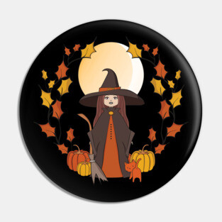 Halloween Autumn Cheeky Witch® Pin