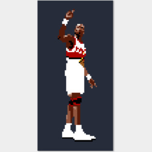 Dikembe Mutombo Hawks Pixel Deny Posters and Art