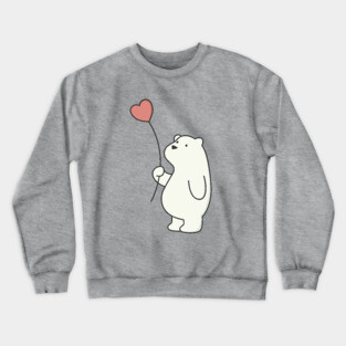 Kawaii Cute Polar Bear With Heart Crewneck Sweatshirt