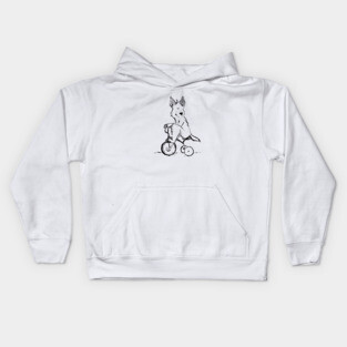 German Shepherd on a Trike Kids Hoodie