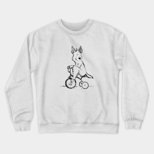 German Shepherd on a Trike Crewneck Sweatshirt