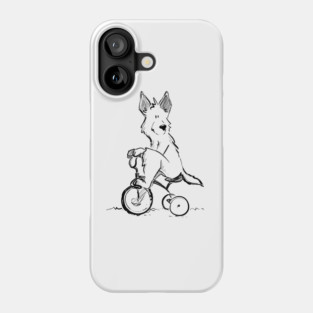 German Shepherd on a Trike Phone Case